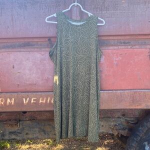 Sherpa Organic Cotton and Modal Padma Tank Top Dress Green Floral